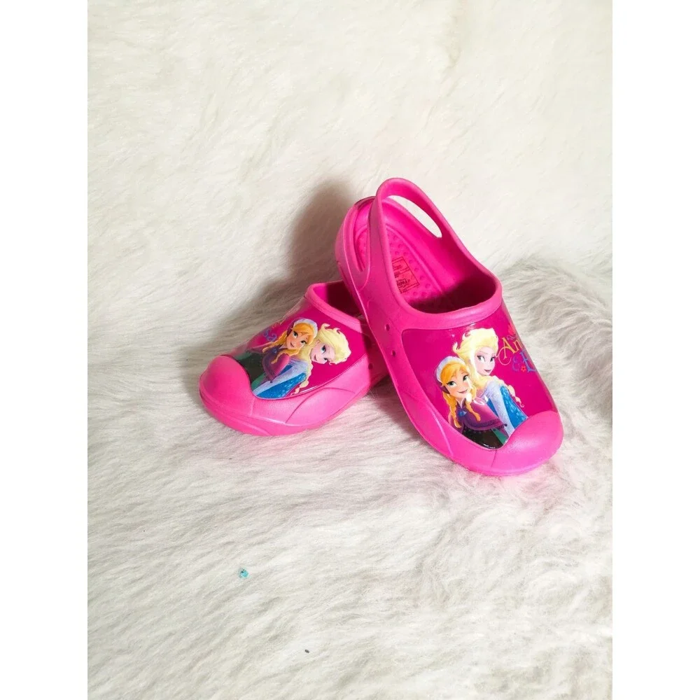 Frozen anna elsa pink clogs girl 2-3